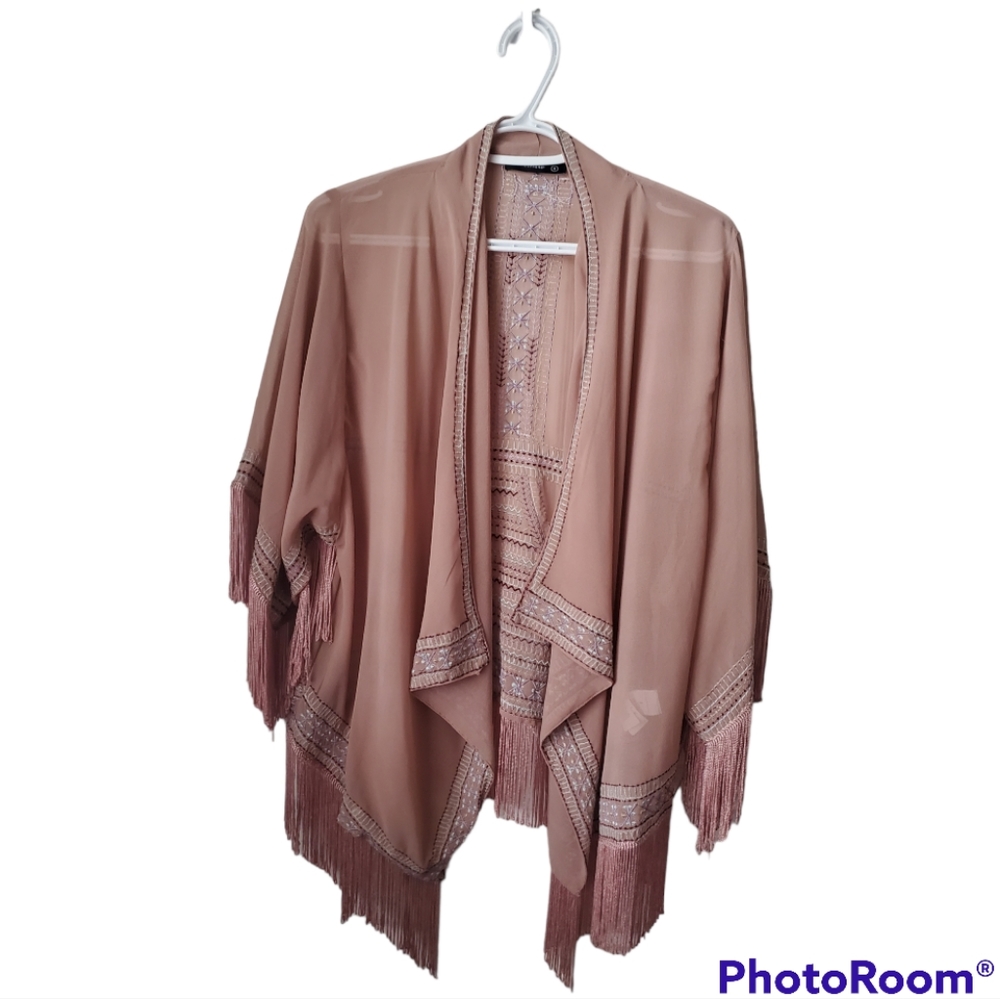 Fringe Trim Kimono